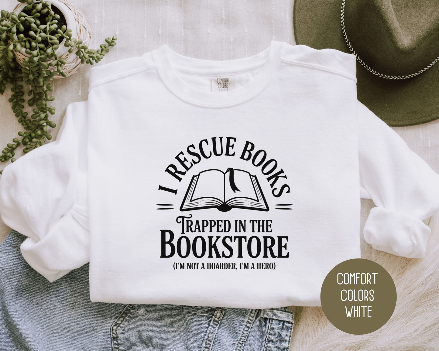 Sweat-shirt "I Rescue Books" de Comfort Colors