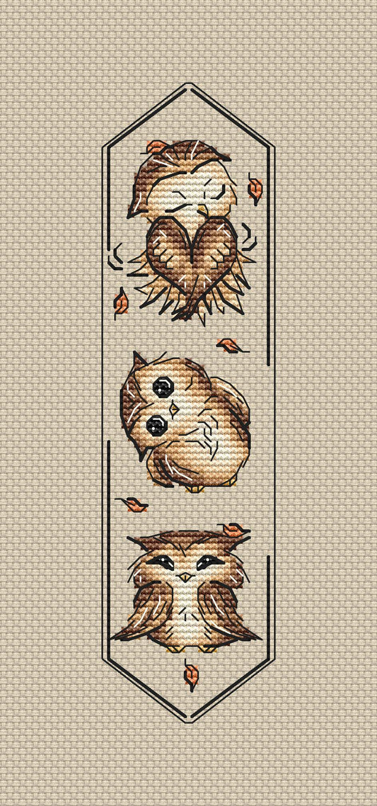 Bookmark Owlets - PDF Cross Stitch Pattern-1