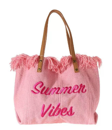 Sac de plage en toile brodée en 7 couleurs joyeuses