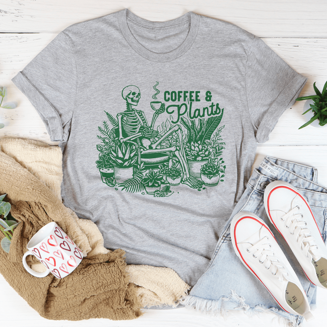 T-shirt Café et Plantes