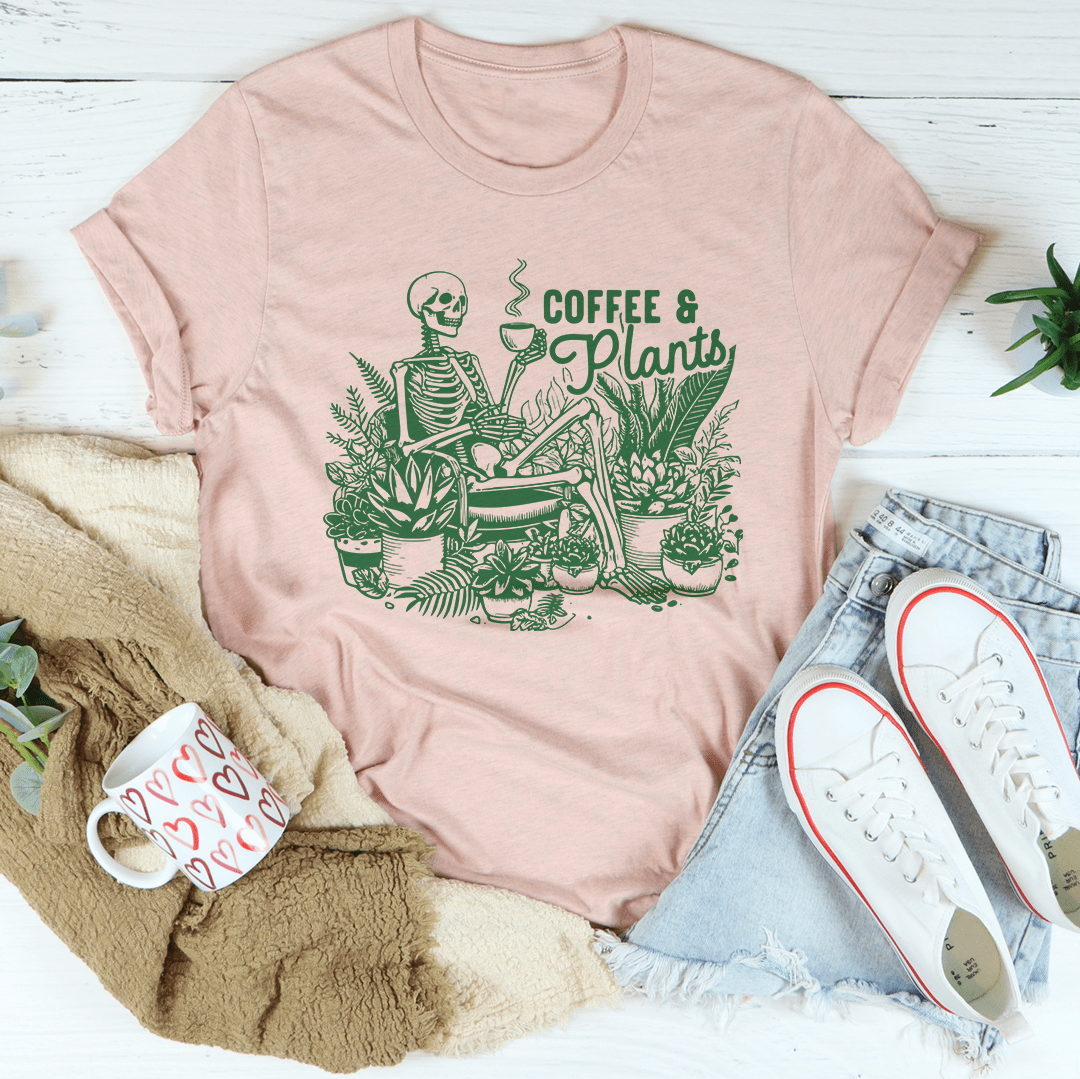 T-shirt Café et Plantes