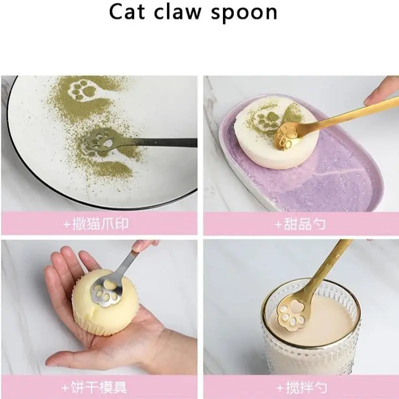 Creative Cute Cat Dog Claw 304 Stainless Steel Spoon