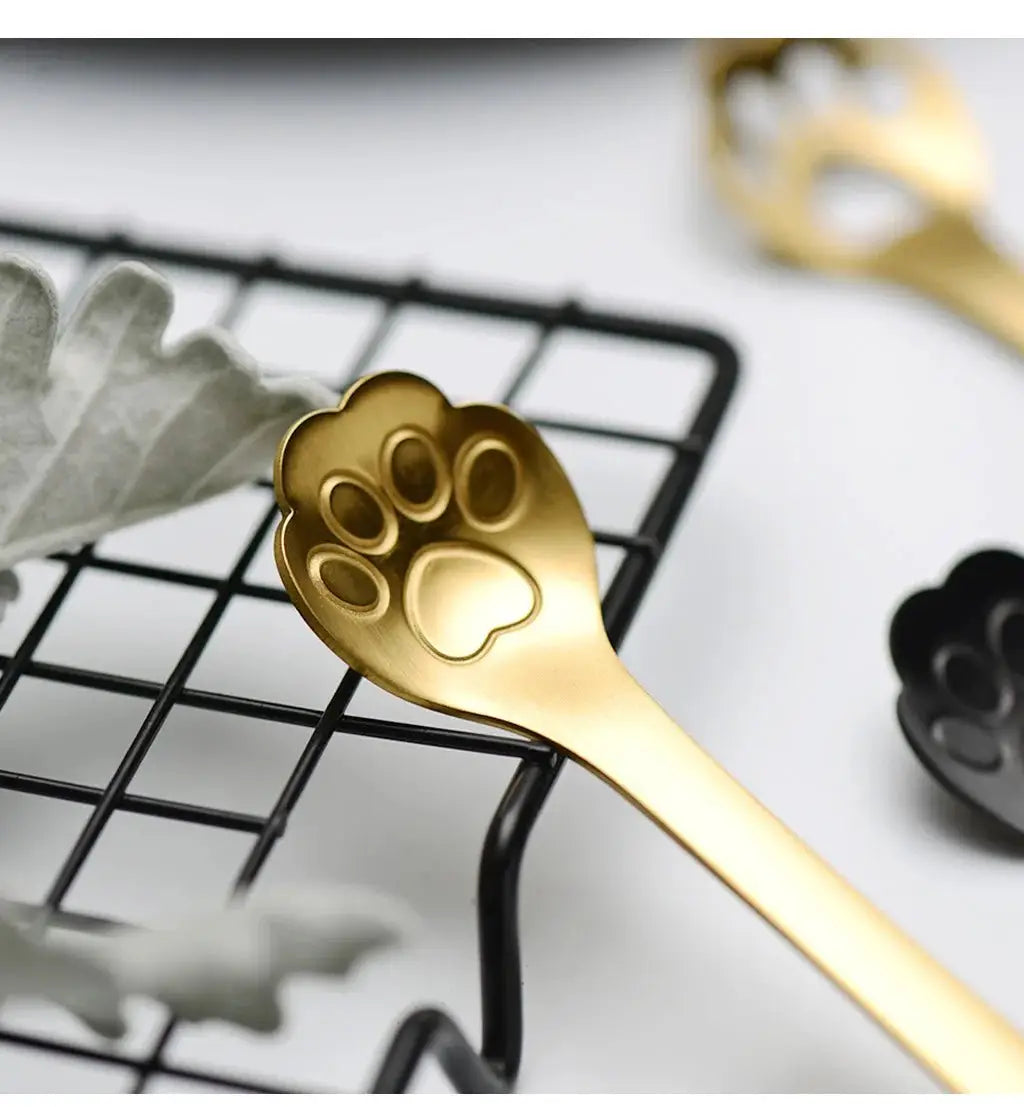Creative Cute Cat Dog Claw 304 Stainless Steel Spoon