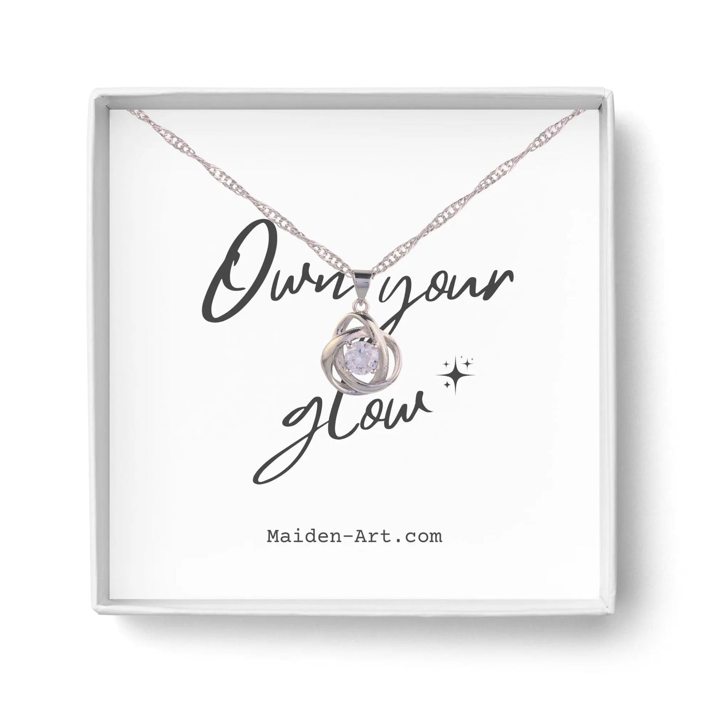 Collier pendentif Nœud Rond avec Zircons Cubiques