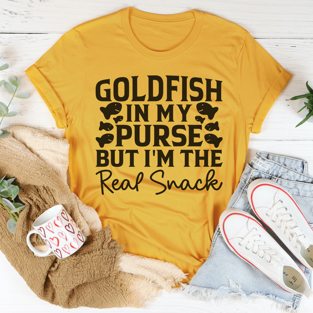 T-shirt Poisson rouge dans mon sac à main mais c'est moi le vrai régal