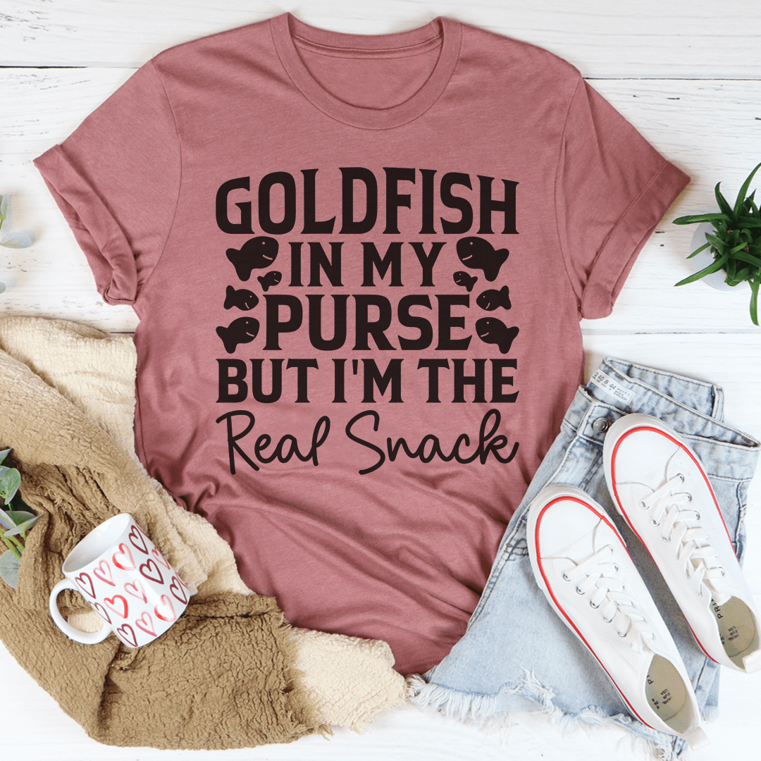 T-shirt Poisson rouge dans mon sac à main mais c'est moi le vrai régal