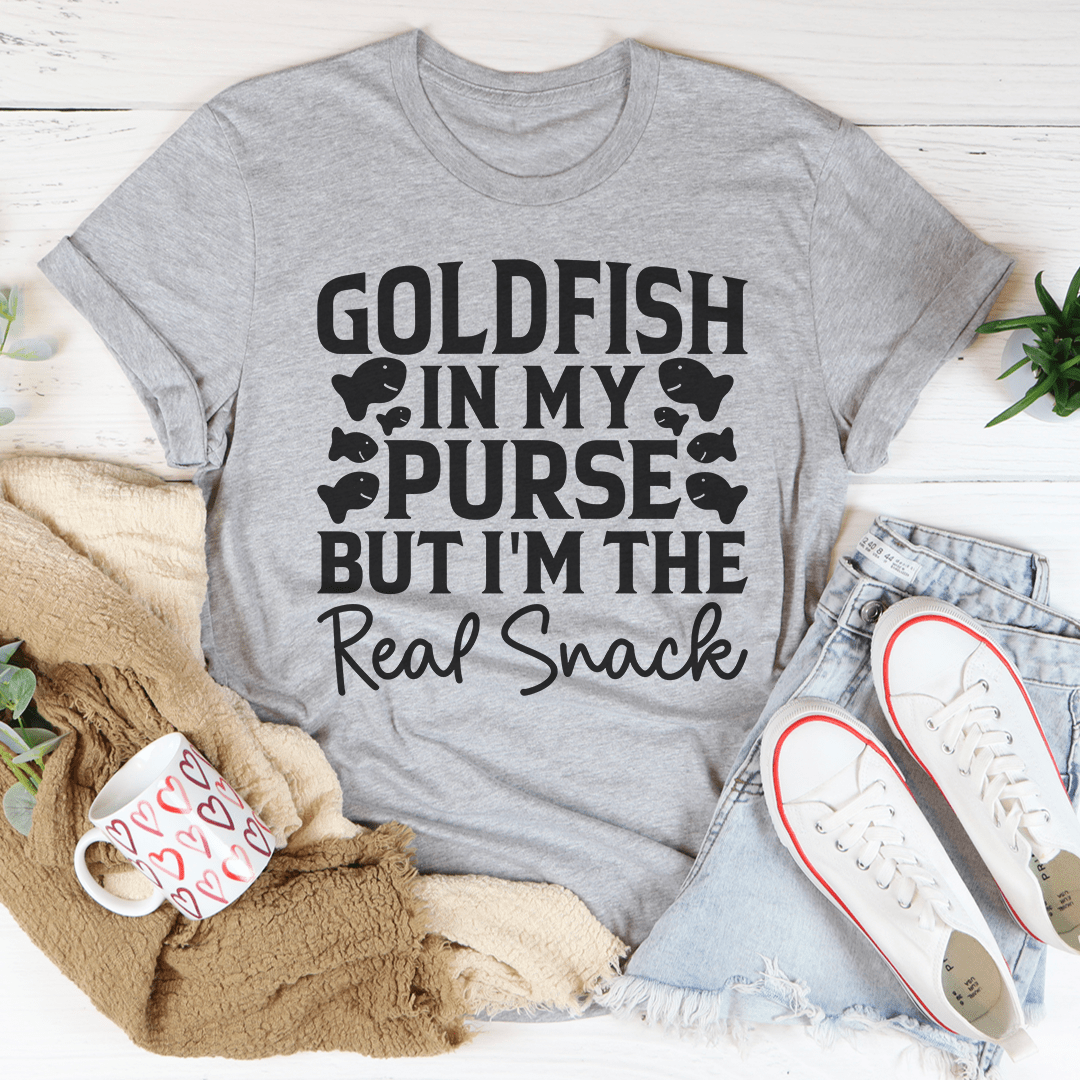 T-shirt Poisson rouge dans mon sac à main mais c'est moi le vrai régal