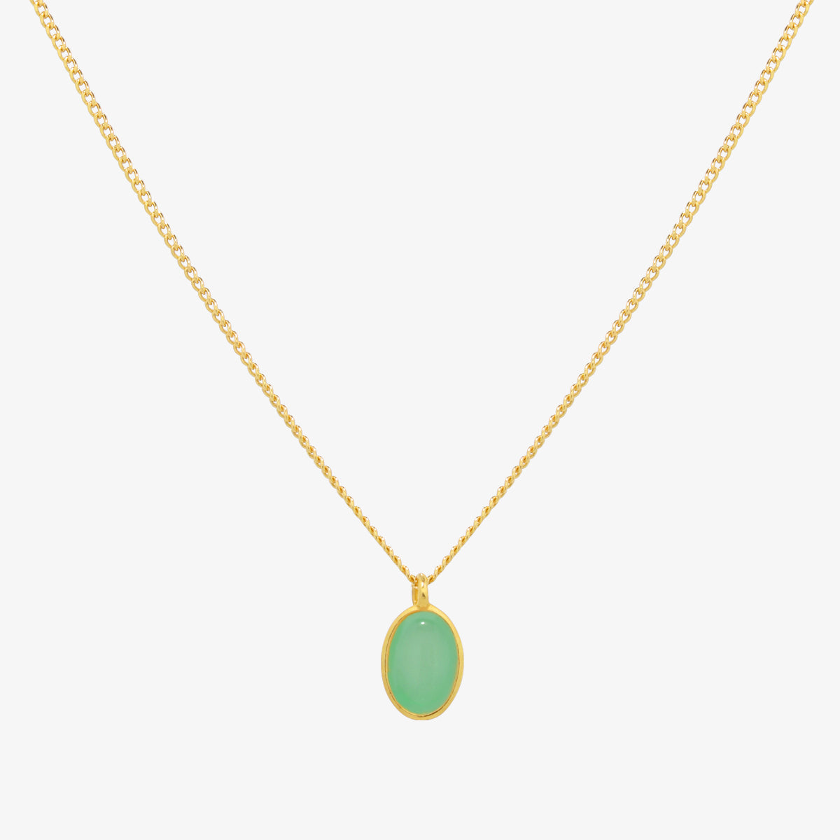 Collier pendentif ovale pierre précieuse