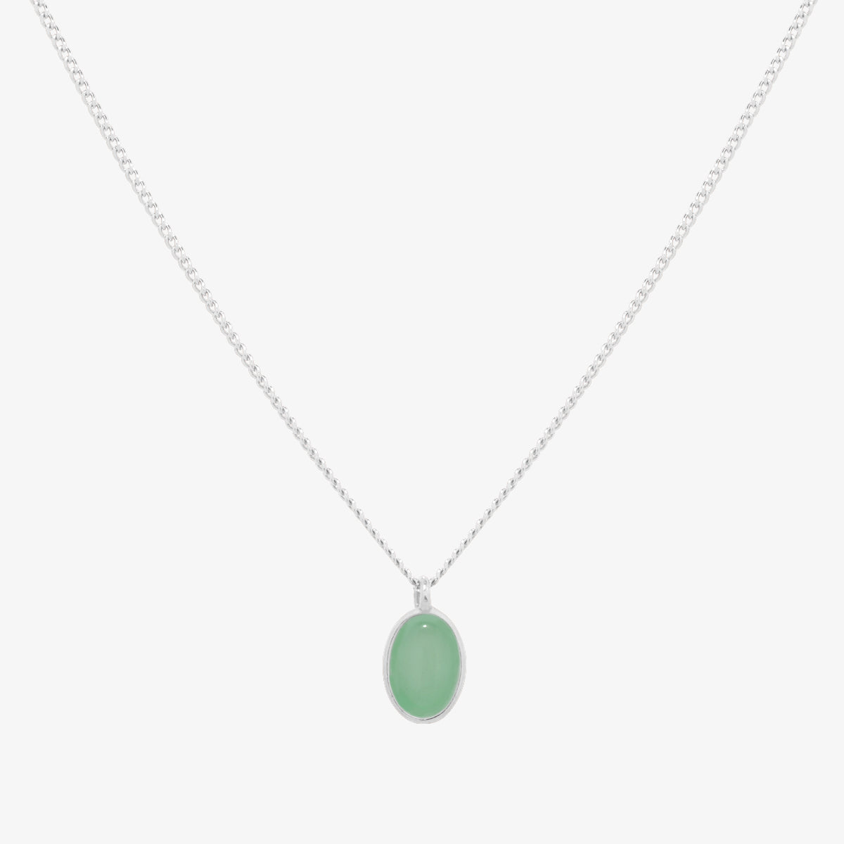 Collier pendentif ovale pierre précieuse