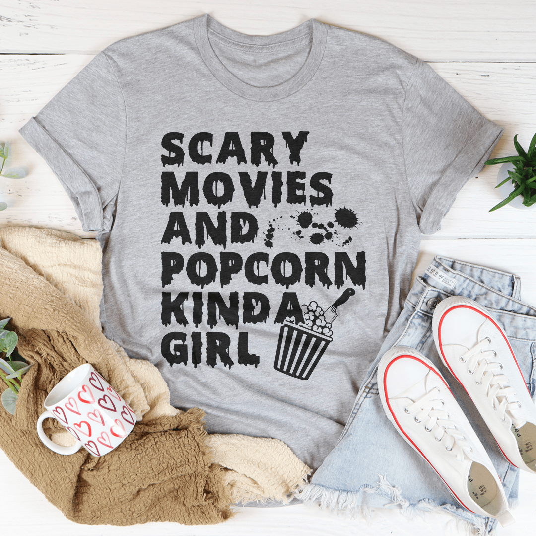 T-shirt "Fille des films d'horreur et du pop-corn"