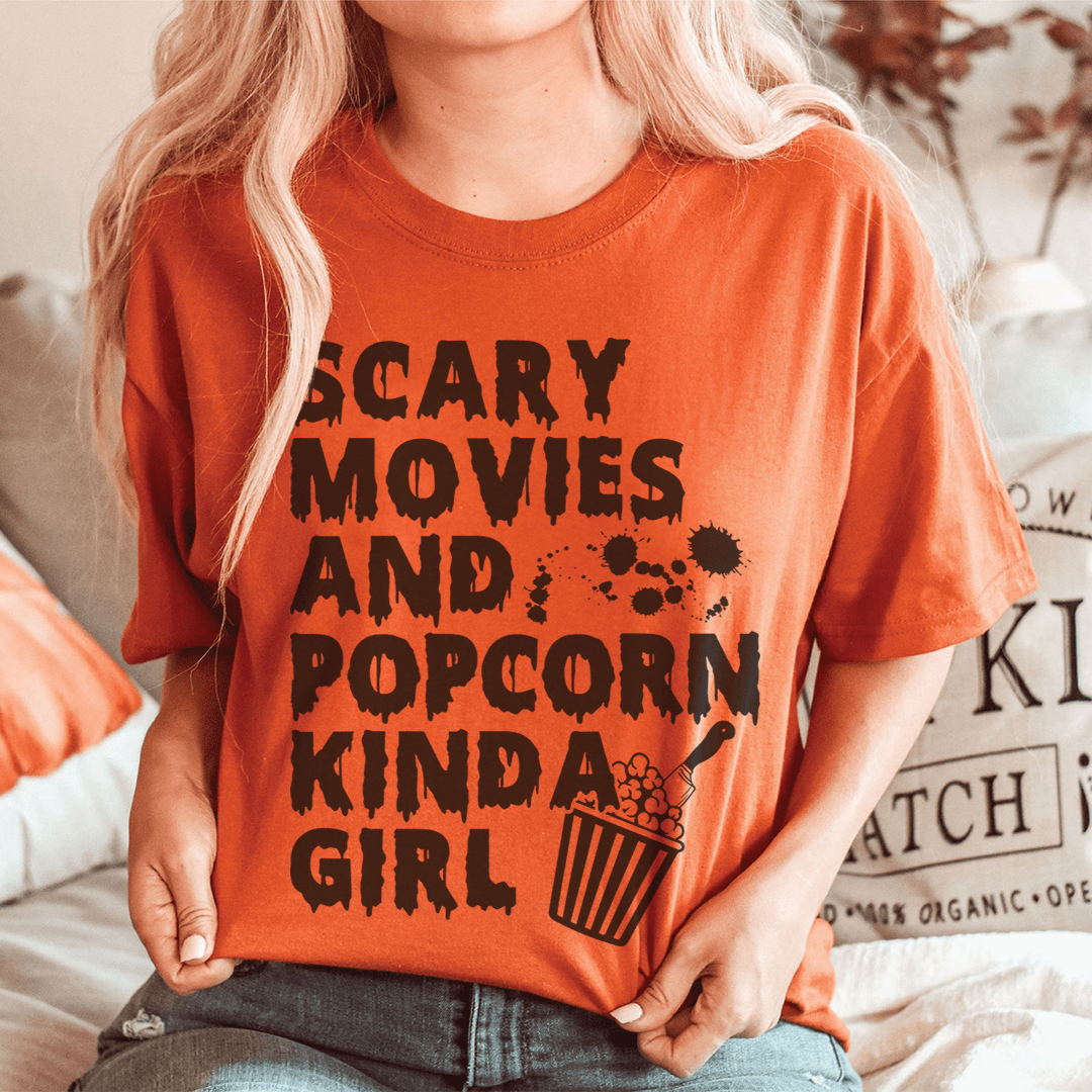 T-shirt "Fille des films d'horreur et du pop-corn"